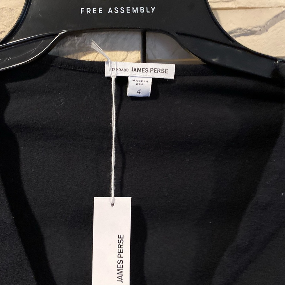 James Perse T shirt BLACK Sz 4 NEW w Tags